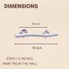 18 Wave-Shaped Grab Bars for Shower in 1.25 Dia, Right Handed | ADA Handicap Grab Bars for Seniors Can Hold up to 500 lbs | Grab Bars for Wall in Brushed Finish view 4