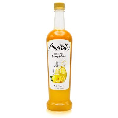 Amoretti - Lemonade Beverage Infusion Drink Mix & Water Enhancer with Pump for Flavoring Cocktails, Waters, Teas, and other Beverages, 94 Servings Per Bottle (750 ml), Preservative Free