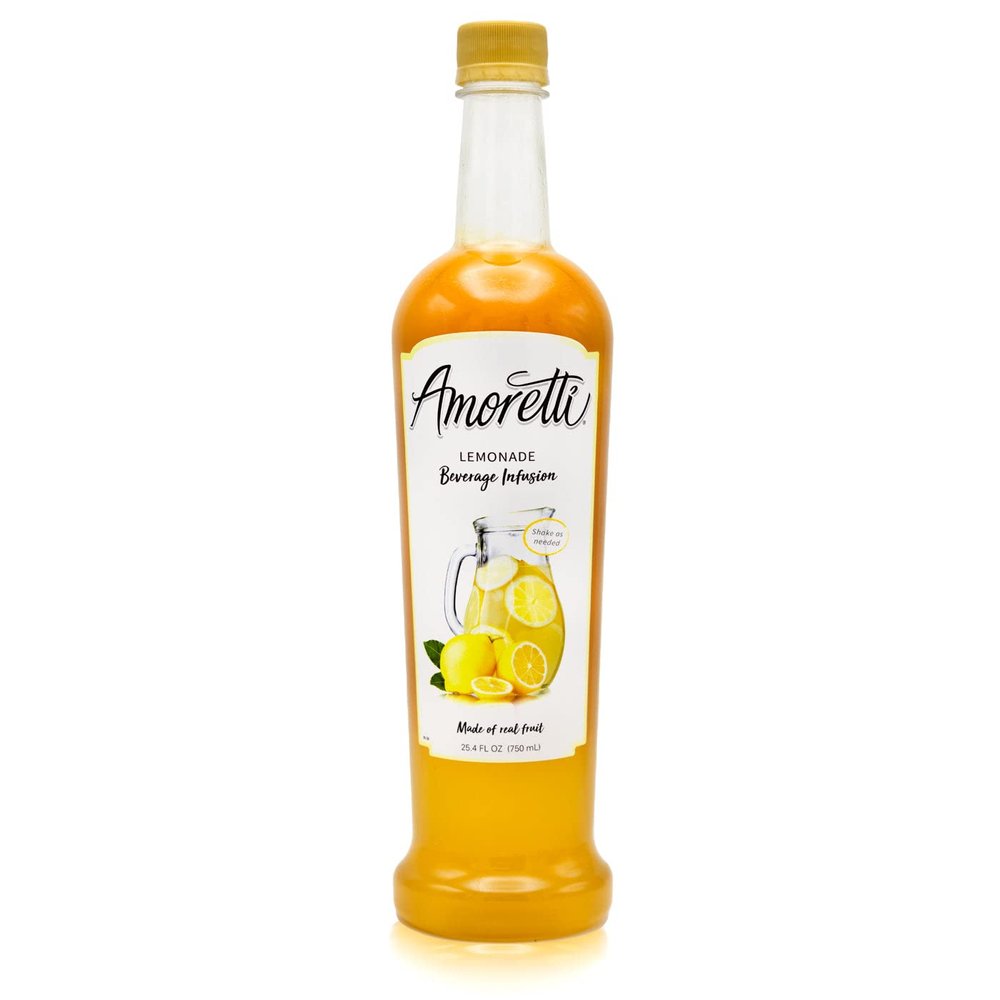 Amoretti - Lemonade Beverage Infusion Drink Mix & Water Enhancer with Pump for Flavoring Cocktails, Waters, Teas, and other Beverages, 94 Servings Per Bottle (750 ml), Preservative Free