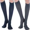 (4 Pairs) Compression Socks Men 20-30mmHg for Circulation Varicose Veins Arthritis Post Surgery Diabetic - Compression Knee Hi Hose for Men - Made in USA - Navy & Gray, Small view 1