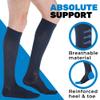 (4 Pairs) Compression Socks Men 20-30mmHg for Circulation Varicose Veins Arthritis Post Surgery Diabetic - Compression Knee Hi Hose for Men - Made in USA - Navy & Gray, Small view 4
