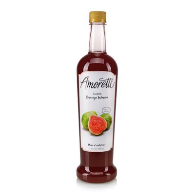 Amoretti - Guava Beverage Infusion Drink Mix & Water Enhancer with Pump for Flavoring Cocktails, Waters, Teas, and other Beverages, 94 Servings Per Bottle (750 ml), Preservative Free