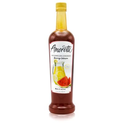 Amoretti - Watermelon Lemonade Beverage Infusion Drink Mix & Water Enhancer with Pump for Flavoring Cocktails, Waters, Tea, and other Beverages, 94 Servings Per Bottle (750 ml), Preservative Free