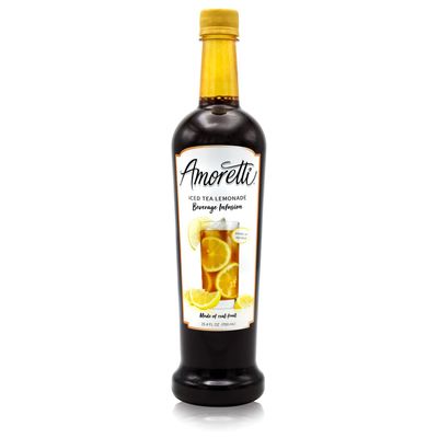 Amoretti - Iced Tea Lemonade Beverage Infusion Drink Mix & Water Enhancer with Pump for Flavoring Cocktails, Waters, Tea, and other Beverages, 94 Servings Per Bottle (750 ml), Preservative Free
