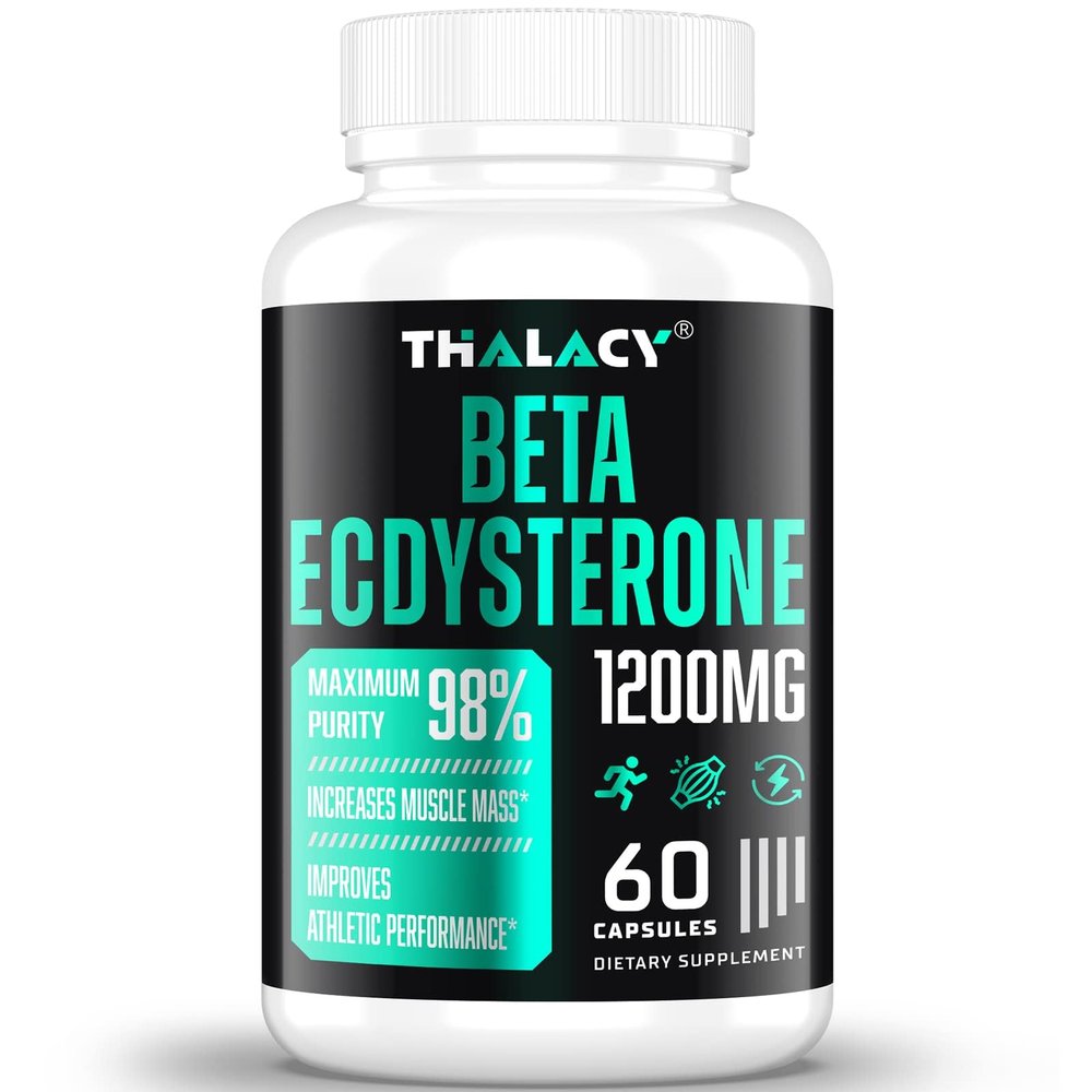 1200MG Beta Ecdysterone Supplement, 98% Maximum Purity Ecdysterone, 60 Cap