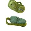 Cute 3D Frog Eye Sleep Mask, Funny Cute Frog Eye Blindfold Cover for Children Adult, Soft Eyeshade Sleeping Mask for Plane Travel Yoga Office Snap (Green) view 3