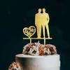 Mr & Mr Cupcake Toppers Funny Hearts Gay Name Wood Cupcake Topper Picks Fabulous Cake Accessories for Wedding Anniversary Birthday Party Decoration Glitter Gold Keepsake Supplies view 1