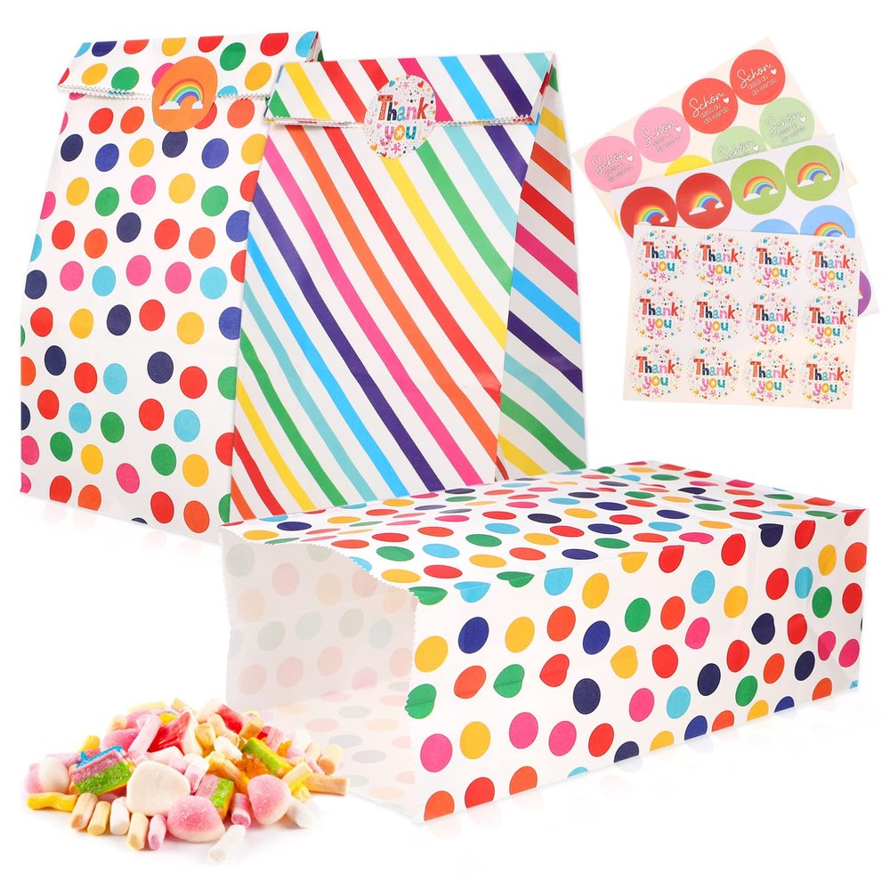 1Set Birthday Bags Party Festival Bags Wedding Christmas Bags with Stickers