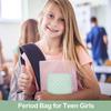 Desing Wish Sanitary Pad Storage Bag Portable Period Bag for Teen Pads/Sanitary Napkins/Small Tampons, Sanitary Napkin Storage Bag First Period Gifts for Teen Girls (Green Dot) view 4