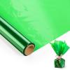 220ft Green Cellophane Wrap Roll (220ft. Long x 17 in. Wide x 2.3 Mil Thick) - Green Transparent Cellophane Roll for Gift Basket Wrap - Plastic Wrap for Decorations, Treats, Christmas Tree Wrapping. view 1