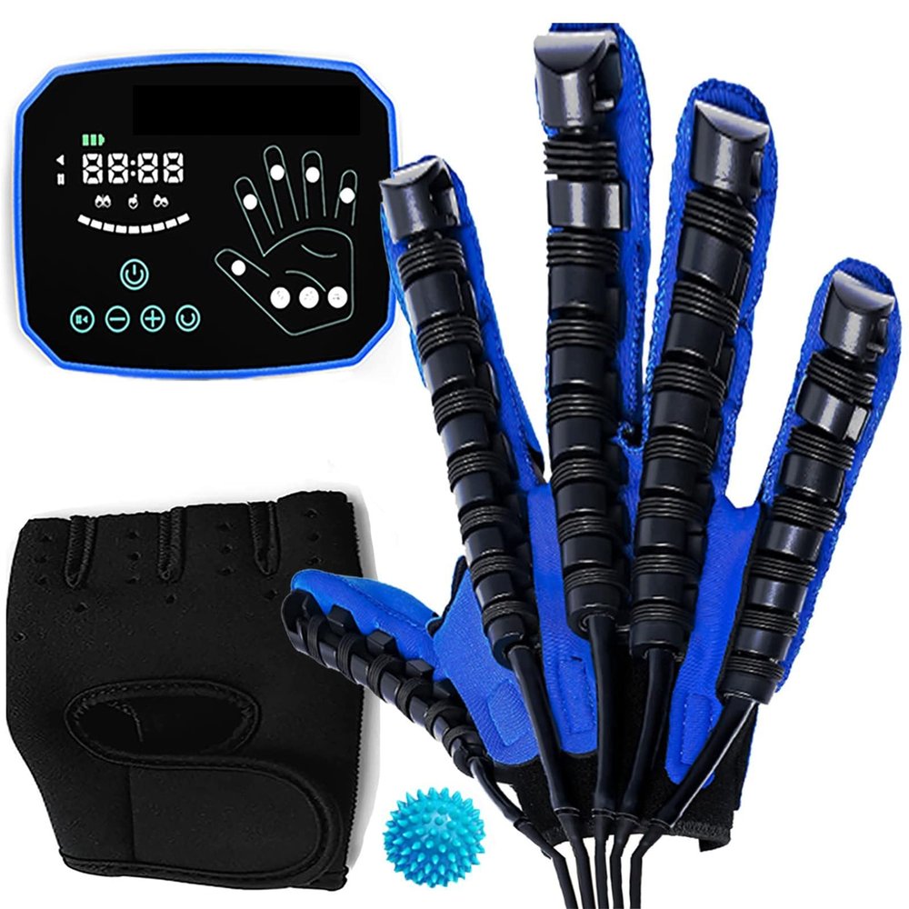 FXNFXLA Hand Function Rehabilitation Robot Gloves, Smart Rechargeable Hemiplegia Stroke Finger Training Equipment, for Muscle Strength(Size:XL Code,Color:Right Hand)