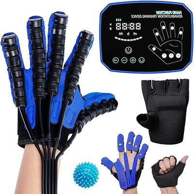 FXNFXLA Self-Training Rehabilitation Robot Gloves, Finger Orthotics, Finger and Hand Exerciser, for Longterm Relief Finger Cramps(Size:M Code,Color:Left Hand)