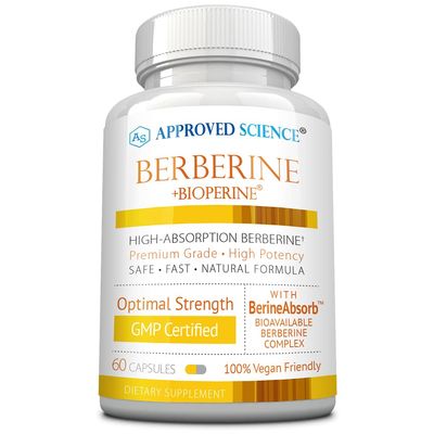 Approved Science Berberine 1000mg - High Absorption Berberine Supplement with BioPerine - 60 Capsules - 1 Month Supply - Vegan
