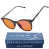 Sleep ZM 100% Blue Light Blocking Glasses for Women + Men - Better Sleep + Anti Eye Strain Protection - Computer Screens & Gaming - Black Small Face Wayfarer - 99% Night-time Amber Lens view 1