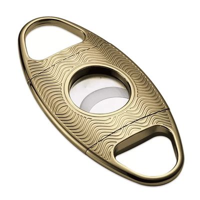 Feiyx Cigar Cutter, Portable Cigar Cutters, Stainless Steel Portable Double-Edged Thickened Cigar Cutter, Perfect for Used by Cigar Lovers (Color : Gold)