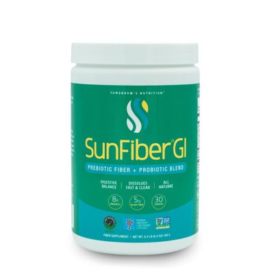 Tomorrow's Nutrition Sunfiber GI, Prebiotic Fiber & Probiotics, 5g Prebiotic Fiber & 8 Billion Probiotics Per Serving, Low FODMAP, 30-Day Supply, 30 Day