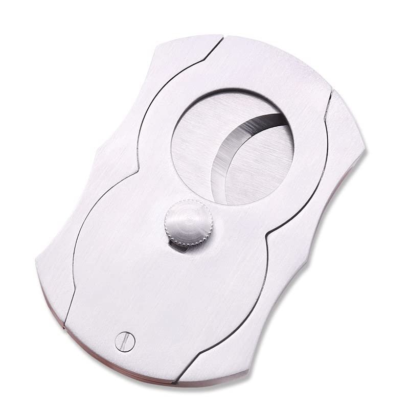 Feiyx Cigar Cutter,Guillotine Cigar Cutter, Sharp Double Blades & Stainless Steel, Portable Cigar Tool, Perfect for Used by Cigar Lovers,Stainless Steel Cigar Cutter Fan-Shaped Cigar Cutter