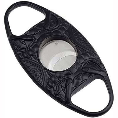 Feiyx Premium Cigar Cutter - Portable Cigar Cutters, Double Bladed Stainless Steel Cigar Cutter, Stainless Steel Cigar Cutter, Perfect for Used by Cigar Lovers (Color : Black)