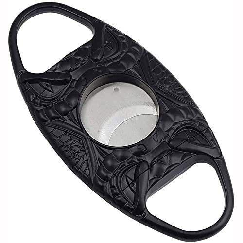 Feiyx Premium Cigar Cutter - Portable Cigar Cutters, Double Bladed Stainless Steel Cigar Cutter, Stainless Steel Cigar Cutter, Perfect for Used by Cigar Lovers (Color : Black)