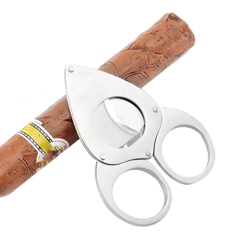 Feiyx Cigar Cutter Stainless Steel Sharp Double Cut Blade for a Precise Perfect Cut, Bat-Type Double-Edged Cigar Cutter for Used by Cigar Lovers