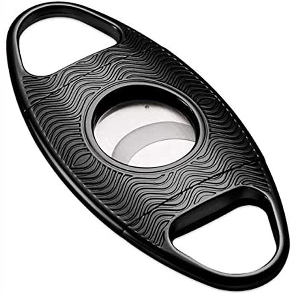 Feiyx Cigar Cutter, Portable Cigar Cutters, Stainless Steel Portable Double-Edged Thickened Cigar Cutter, Perfect for Used by Cigar Lovers (Color : Black)