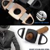 Feiyx Cigar Cutter, Portable Cigar Cutters, Stainless Steel Portable Double-Edged Thickened Cigar Cutter, Perfect for Used by Cigar Lovers (Color : Black) view 2