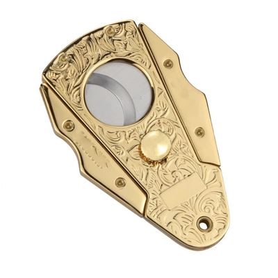 Feiyx Cigar Cutter - Stainless Steel Portable Cigar Cutter, Double Sharpening Blade - Portable Cigar Scissors Stainless Steel Sharp Blade Exquisite, Perfect for Used by Cigar Lovers (Color : Gold)