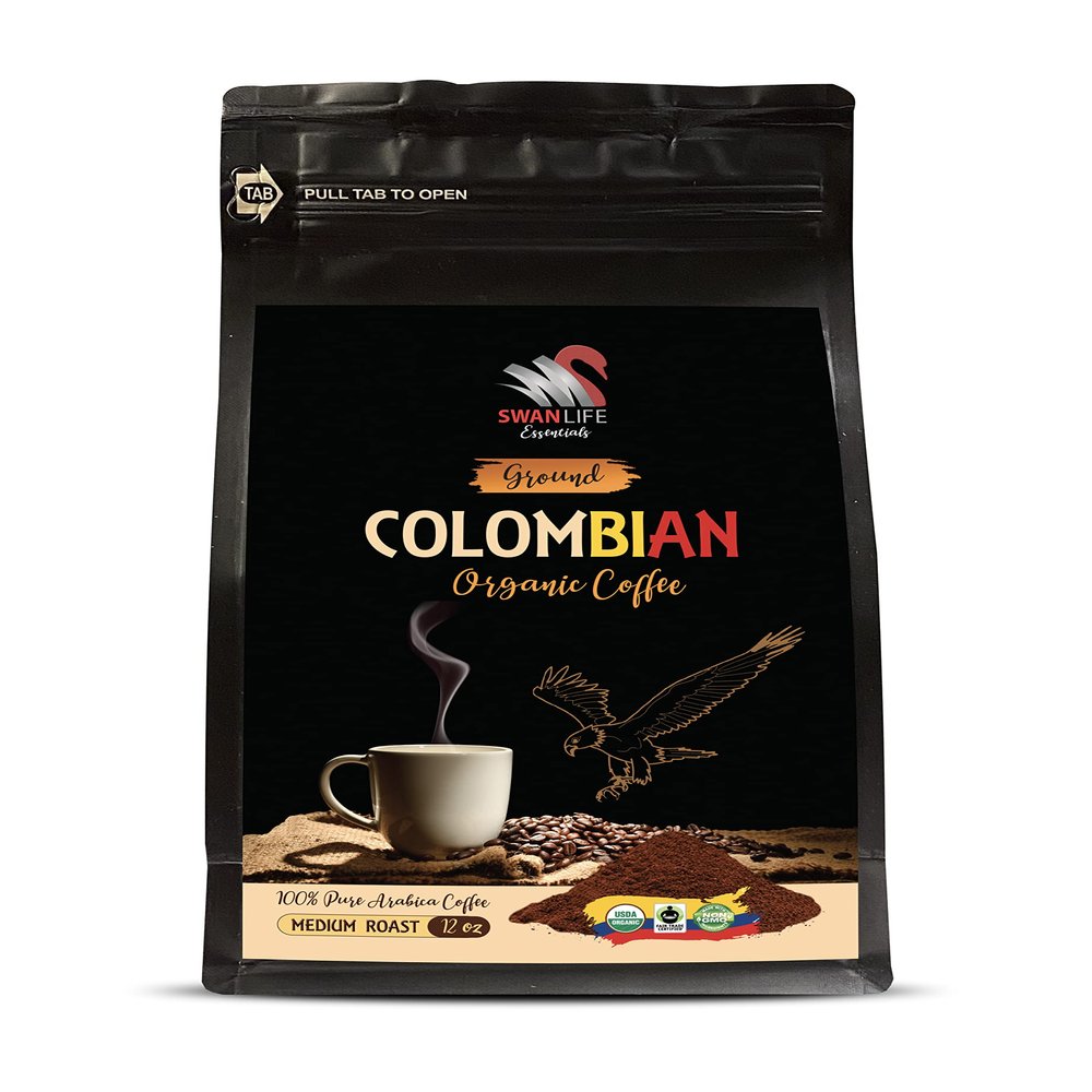 colombian coffee ground - COLOMBIAN GROUND COFFEE ORGANIC, medium roast, 100% pure arabica, acidity medium, fair trade - ground coffee medium roast, 1 Bag (12 Oz)
