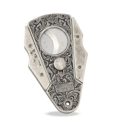Feiyx Cigar Cutter - Stainless Steel Portable Cigar Cutter, Double Sharpening Blade - Portable Cigar Scissors Stainless Steel Sharp Blade Exquisite, Perfect for Used by Cigar Lovers (Color : Gray)