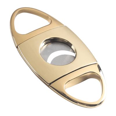 Feiyx Cigar Cutter Stainless Steel Double Cut Blade Cigar Guillotine,Double Cut Round Head Scissors Sharp Blades, Perfect for Used by Cigar Lovers,Portable Cigar Cutter Accessories (Color : Gold)