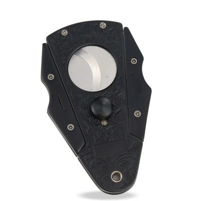 Feiyx Cigar Cutter - Stainless Steel Portable Cigar Cutter, Double Sharpening Blade - Portable Cigar Scissors Stainless Steel Sharp Blade Exquisite, Perfect for Used by Cigar Lovers (Color : Black)