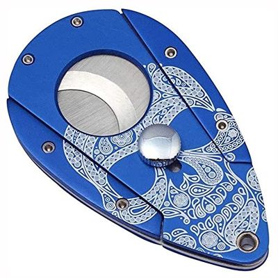Feiyx Cigar Cutter - Portable Cigar Cutters, Stainless Steel Cigar Cutter with Exquisite Engraving Patterns, Perfect for Most Size of Cigars (Color : A)