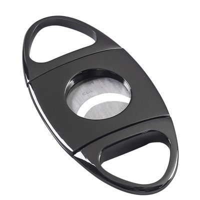 Feiyx Cigar Cutter Stainless Steel Double Cut Blade Cigar Guillotine,Double Cut Round Head Scissors Sharp Blades, Perfect for Used by Cigar Lovers,Portable Cigar Cutter Accessories (Color : Black)