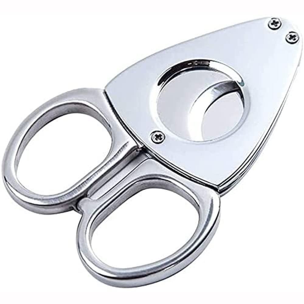Feiyx Cigar Cutter, Stainless Steel Cigar Cutters Double Cut Blade Guillotine Scissors,Pocket Cigar Cutters Accessories for Used by Cigar Lovers