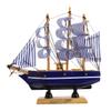 Abaodam Mini Sailboat Cake Topper Wooden Sailing Boat Model, 5.5 Inch Nautical Cake Decoration for Graduation, Birthday, Baby Shower and Coastal Party Tabletop Decor view 1