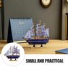 Abaodam Mini Sailboat Cake Topper Wooden Sailing Boat Model, 5.5 Inch Nautical Cake Decoration for Graduation, Birthday, Baby Shower and Coastal Party Tabletop Decor view 3