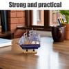 Abaodam Mini Sailboat Cake Topper Wooden Sailing Boat Model, 5.5 Inch Nautical Cake Decoration for Graduation, Birthday, Baby Shower and Coastal Party Tabletop Decor view 4
