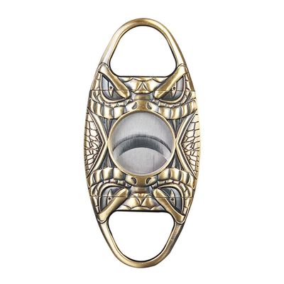 Feiyx Premium Cigar Cutter,Pocket Cigar Cutters,Portable Double-Edged Stainless Steel Cigar Cutter,Exquisite Engraving Patterns,Perfect for Used by Cigar Lovers (Color : Gold)