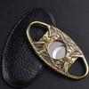 Feiyx Premium Cigar Cutter,Pocket Cigar Cutters,Portable Double-Edged Stainless Steel Cigar Cutter,Exquisite Engraving Patterns,Perfect for Used by Cigar Lovers (Color : Gold) view 3