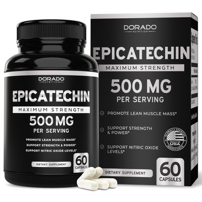 Epicatechin Extract 500mg Per Serving (60 Capsules) Myostatin Inhibitor, Myostatin Blocker for Lean Muscle, Nitric Oxide, Stamina & Endurance Non GMO, Vegan Supplement & Third Party Tested