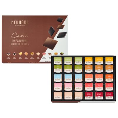 Neuhaus Belgian Chocolate Carr 10 Flavors Box 60 Neuhaus Chocolate Carrs Assorted Milk & Dark Chocolates 10 Flavors Individually Wrapped Chocolate Treasure Box