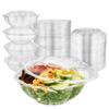 Stock Your Home 24oz Clear Plastic Salad Bowls with Lids Disposable (50 Pack) Small Takeout Container with Snap on Lid for Fruit Salads, Quinoa, Lunch and Meal Prep, Acai Bowl, To-Go Party Containers view 1