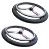 24inch Electric Wheelchair Replacement Wheels, Wheelchair Rear Wheels Accessories, PU Solid Tires, Aluminum Alloy Hub, Key Width: 6mm (1/4"), 1 Pair view 1