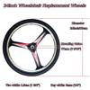 24inch Electric Wheelchair Replacement Wheels, Wheelchair Rear Wheels Accessories, PU Solid Tires, Aluminum Alloy Hub, Key Width: 6mm (1/4"), 1 Pair view 2