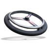 24inch Electric Wheelchair Replacement Wheels, Wheelchair Rear Wheels Accessories, PU Solid Tires, Aluminum Alloy Hub, Key Width: 6mm (1/4"), 1 Pair view 4
