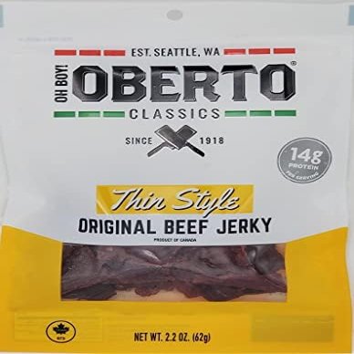 Oh Boy! Oberto Classics Thin Style Original Beef Jerky | 2.2 Ounce Per Bag (4)