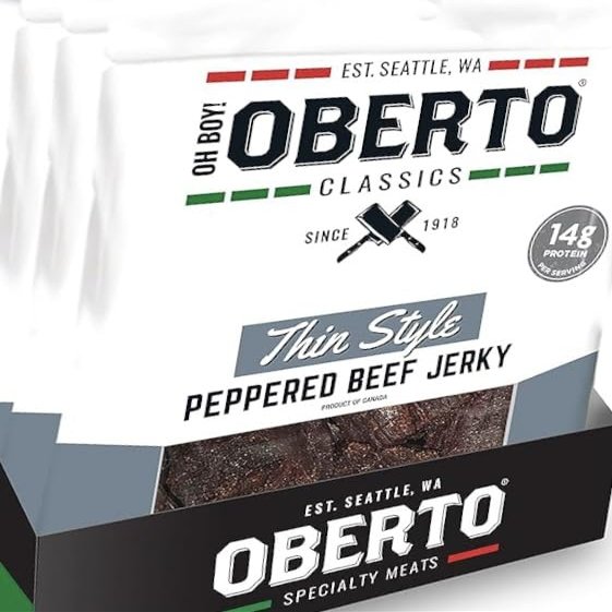 Oh Boy! Oberto Classics Thin Style Peppered Beef Jerky | 2.2 Ounce Per Bag (3)