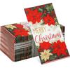 100 Pcs Christmas Poinsettia Napkins Red Green Buffalo Plaid Bordered Poinsettia Disposable Paper Dinner Napkins Merry Christmas Holly and Berry Hand Towels for Home Kitchen Christmas Party Supplies view 1