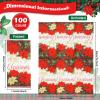 100 Pcs Christmas Poinsettia Napkins Red Green Buffalo Plaid Bordered Poinsettia Disposable Paper Dinner Napkins Merry Christmas Holly and Berry Hand Towels for Home Kitchen Christmas Party Supplies view 2