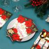 100 Pcs Christmas Poinsettia Napkins Red Green Buffalo Plaid Bordered Poinsettia Disposable Paper Dinner Napkins Merry Christmas Holly and Berry Hand Towels for Home Kitchen Christmas Party Supplies view 4